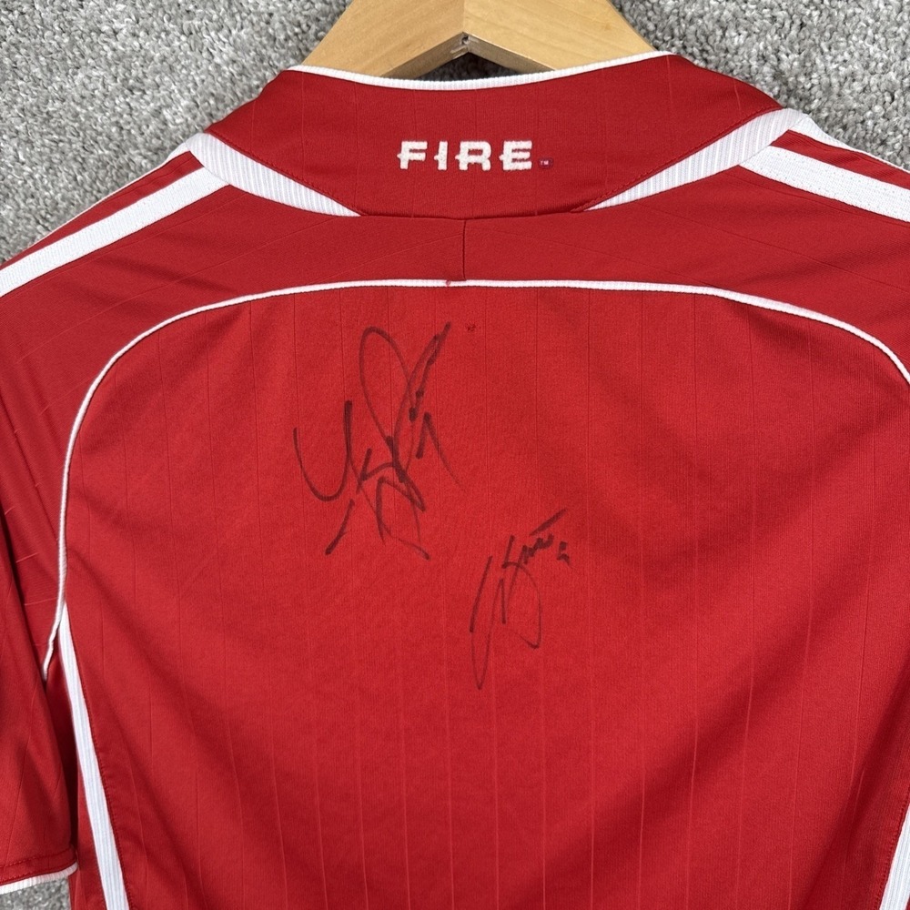Adidas Chicago Fire MLS Soccer Jersey Mens Small Red Signed Autographed - Picture 4 of 9